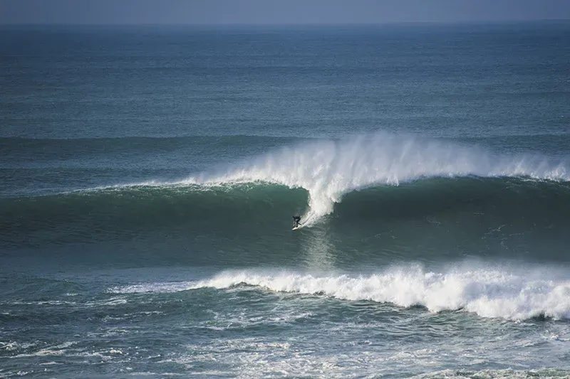 Newquay big wave spot Cribbar breaks again!