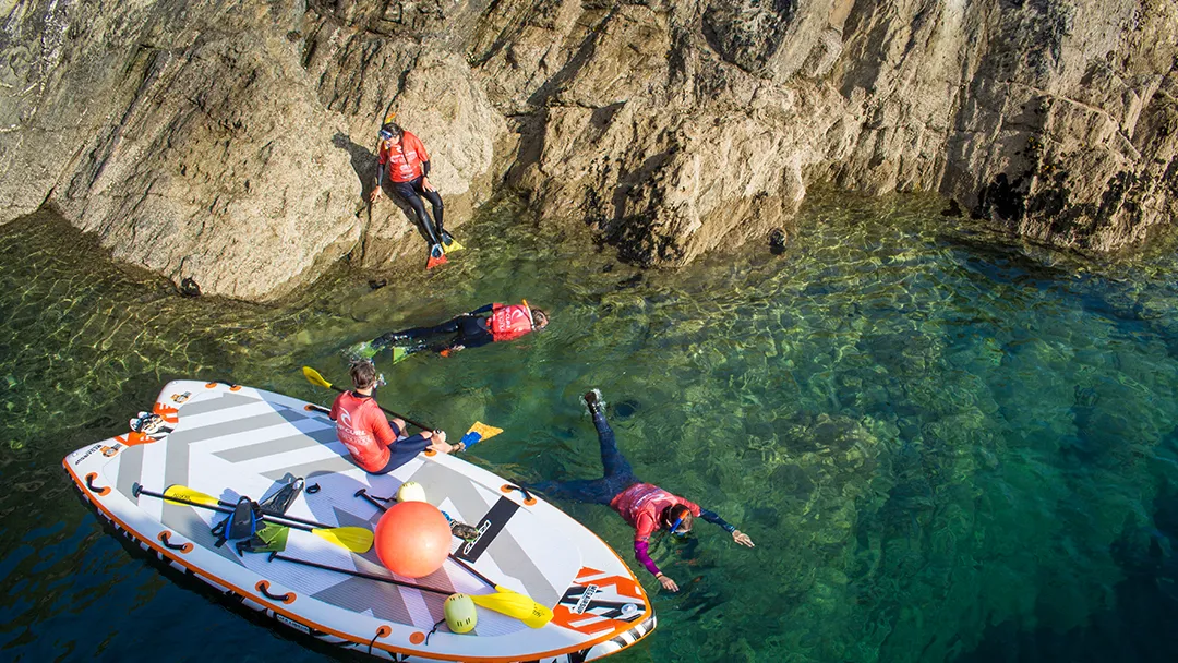 Coasteer Snorkel Super SUP in Newquay Cornwall