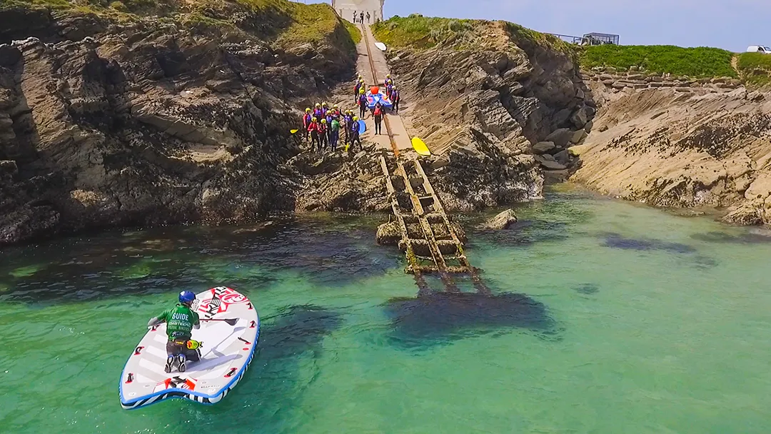 Stag & Hen Coasteering Super SUP in Newquay Cornwall